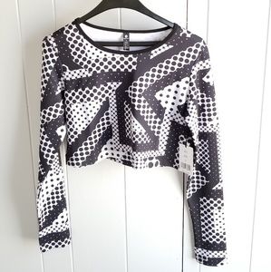 Reflex Athletic Yoga Top Black Long Sleeve Crop